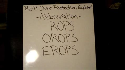 ROPS/OROPS/EROPS Explained 